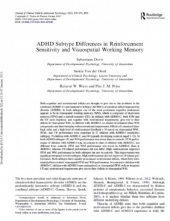 ADHD subtype differences in reinforcement sensitivity and visuospatial working memory.