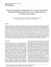 Does computerized working memory training with game elements enhance motivation and training efficacy in children with ADHD?